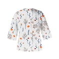 thumbnail image 5 of LEAVINGSUO Long Blouses for Women Women's Fashion V-Neck Three Quarter 3/4Sleeve T Shirt AutumnBlouse Tops Sweatshirt, 5 of 5