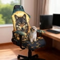thumbnail image 2 of KUIFORTI Brown Wolf Gaming Chair Cover with Armrest Covers Waterproof Game Computer Office Desk Chair Cover Protector Durable Breathable for Office Computer Racing Seats, 2 of 7