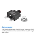 thumbnail image 4 of Unique Bargains Circuit Overload Protector 4A AC125/250V DC32V Push Button Thermal Circuit Breaker with Waterproof Caps 3pcs, 4 of 5
