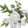 thumbnail image 3 of Aisle Back Flower, Artificial Rose Flower Aisle Pew Floral for Wedding Banquet Decorion White, 3 of 8