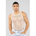 thumbnail image 1 of SAYOO Male Mesh Sleeveless Fishnet Tank Tops,Workout Underwear Vest, 1 of 10