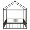 thumbnail image 3 of Kacho Metal House Bed Frame, Full Size Metal Bed House Bed Frame with Fence, for teens, s, House Floor Bed, Playhouse for Black, 3 of 9