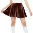 thumbnail image 7 of OGLCCG Girls Vintage Velvet Skater Mini Skirts Stretchy Flared Pleated Skater Skirt Solid Color High Waist Flowy Skirts 4-15 Years, 7 of 7