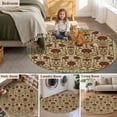 thumbnail image 5 of Boho Floral Round Area Rug 6Ft Washable Circle Rugs for Bathroom Office, Modern Geometric Ethnic Abstract Flowers Red Green Non-Slip Carpet Floor Mats Indoor Outdoor Carpet Runner Home Decor, 5 of 8