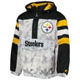 thumbnail image 2 of Men's Starter White/Black Pittsburgh Steelers Thursday Night Gridiron Raglan Half-Zip Hooded Jacket, 2 of 4