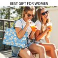 thumbnail image 5 of Large Capacity Tote Bag,Blue Daisy Flower Orange Centers Pattern Handbag Fashion Luxury Tote Bag,15.7"x13"x 5.1" Inches,Laptop Compatible, 5 of 6