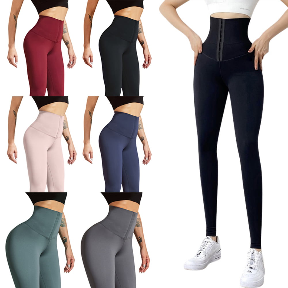 Women's High Waist Solid Color Stretch Yoga Pants Leggings - Walmart.com