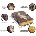 Sun & Moon Vintage Leather Journal, 200 Pages Handmade Deckle Paper ...
