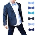thumbnail image 2 of Boys Blue Polka Dot Pre-Tied Bow Ties for Formal Events, 2 of 3