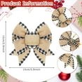 thumbnail image 2 of BlinkLLX 4 Pieces Christmas Burlap Plaid Bow Christmas Buffalo Gingham Craft Bows Xmas Tree Decorative Wreath Decor for Crafts Xmas Party Birthday Decor(Black and White,Classic), 2 of 7