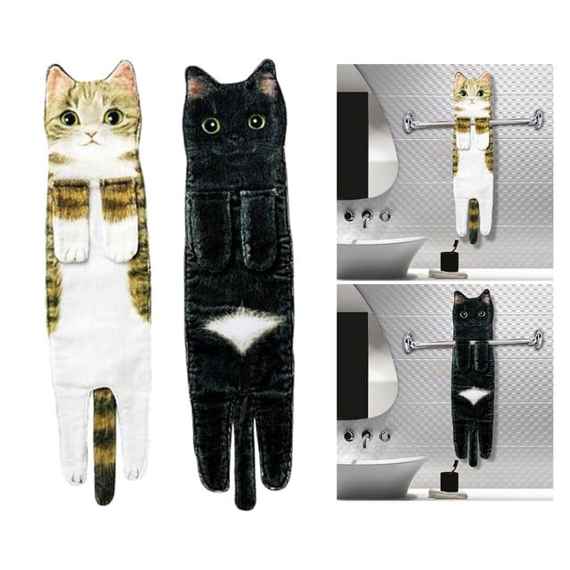 2 Uds Toallas De Mano Divertidas Multiusos Toalla De Secado Suave Absorbente Estilo E F perfecl Paños