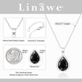 thumbnail image 3 of Linawe Black Crystal Silver Chain Pendant Necklace for Women Trendy, Imitation Diamond Cubic Zirconia Birthstone Rhinestone Teardrop Boho Necklace, Costume Jewelry, 3 of 6