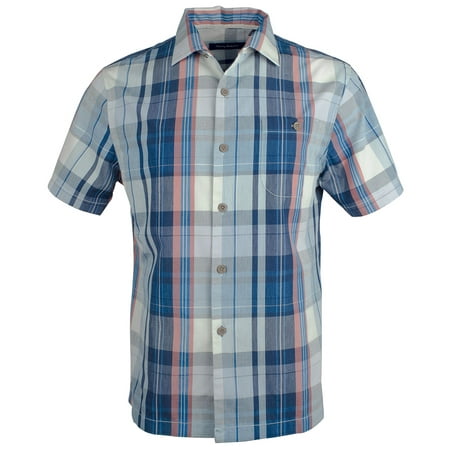 Men's Island Zone Madras Silk Blend Camp Short Sleeve Shirt-BB-S
