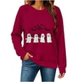 thumbnail image 2 of MexChoioe Women's Halloween Pumpkin Graphic Crewneck Sweatshirt Long Sleeve Casual Fall Winter Holiday Pullover Top, 2 of 7