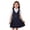#01-Navy, variant on YAYUBA Girl's Uniform Polo Dress Collar Puff Short Sleeve Dress Ruffle Button Down Cute Shirtdress Kids Preppy School Uniform Dress 11-12 Years Grey