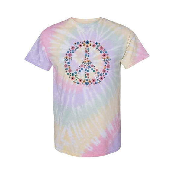 Floral Peace Sign. Tie Dye Spiral Women -SPIdeals Designs, Female Large