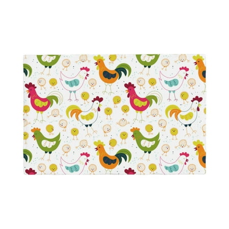 

Placemats Set of 4 Chickens A Place mats for Dining Table Indoor/Outdoor Cute Heat Resistant Washable Table Mats(18 x 12 )