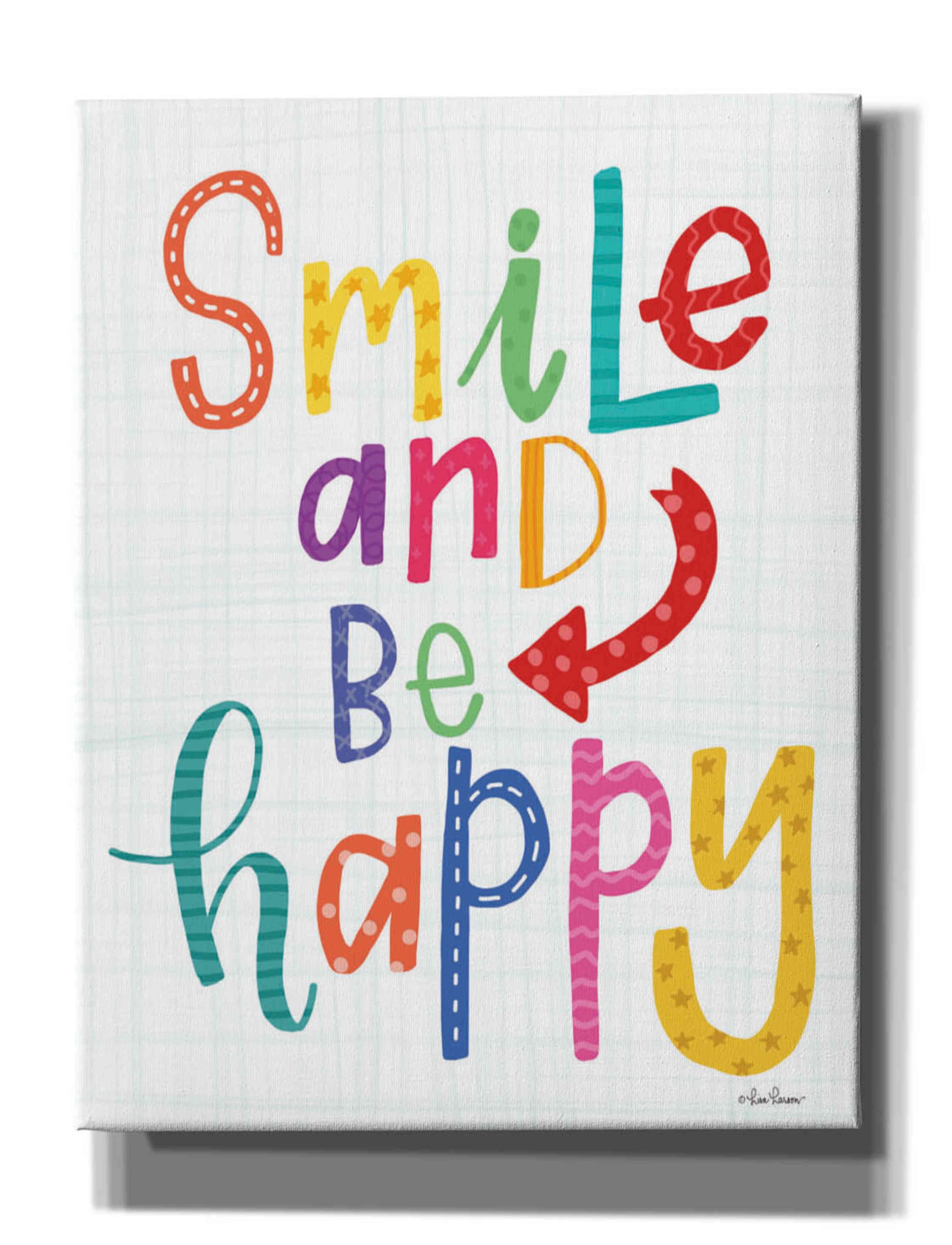 Epic Graffiti 'Smile and Be Happy' by Lisa Larson, Canvas