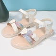 thumbnail image 2 of kpoplk Toddler Girl Sandals Strappy Gladiator with Zipper Comfort Summer Shoes(White,10.5), 2 of 8