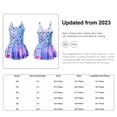 thumbnail image 7 of TTAO Kids Girls One Piece Mermaid Swimsuit Fish Scale Printed Swimming Dress with Built-in Shorts Purple 5-6, 7 of 7