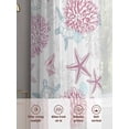 thumbnail image 6 of Summer Marine Life Sheer Curtains 2 Panels Set Ocean Starfish Coral Coastal Sea Turtle Pink Sheer Window Curtains Light Filtering Rod Pocket Voile Drapes for Bedroom Living Room 52"X84", 6 of 8