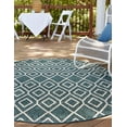 thumbnail image 3 of Jill Zarin Outdoor Collection Area Rug - Turks and Caicos (5' 3" x 8' Oval Teal/Ivory), 3 of 8