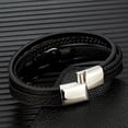 thumbnail image 4 of Classic Men Infinity Bracelet Woven Multilayer Braided Leather Bracelets For Women Black Stainless Steel Jewelry Gifts, 4 of 6