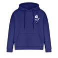 thumbnail image 4 of Cozy Sweatshirts for Men Hoodies Front Pocket Floral Print Long Sleeve Pullover Outerwear Sports Casual Tops (XL, Blue), 4 of 6