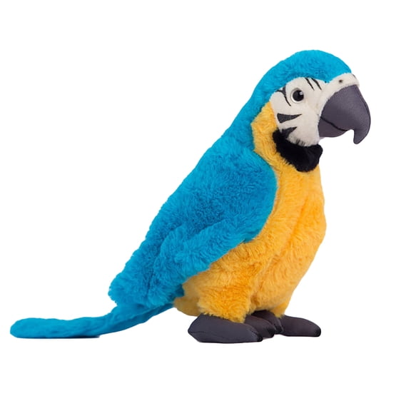 Realistic Stuffed Parrot Plush Toy - Soft Blue Bird Plushie, Lifelike Fake Parrot Ornament for Home Decor Car Interior, Cuddly Comfort Animal for All Ages