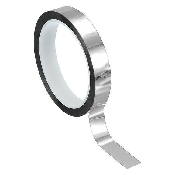 Metalized Polyester Film Tape 9/16 in x 55 Yard, Glossy Silver Adhesive Mirror Tape