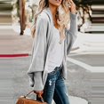 thumbnail image 3 of Ikevan Women Long Sleeve Knit Winter Cardigan Sweater Solid Color Coat Gray 4(One size), 3 of 6