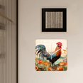 thumbnail image 3 of 14 Inch Wall Clock Battery Operated Square Clock Decorative for Office, Kitchen, Outdoor, Living Room，Lovely Rooster in Flowers Exquisite, 3 of 4