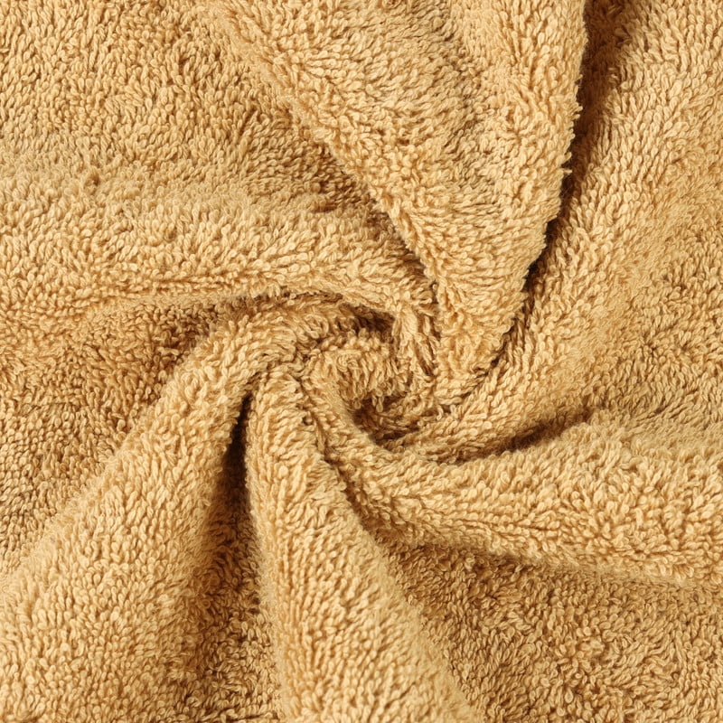 Superior Oregon Organic Cotton Solid Face Towel/Washcloth, Set of 12, Gold