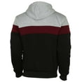 thumbnail image 4 of 9 Crowns Essentials Mens Full Zip Sherpa Lined Fleece Hoodie Jacket (Black/Burgundy/Heather, Small), 4 of 5
