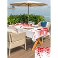 thumbnail image 4 of Outdoor Tablecloth with Umbrella Hole and Zipper, Red Gradient Rectangle Table Cloth 60x84 Inch Waterproof Tablecloth, Abstract Polka Dots Vintage Modern Art Picnic Table Cover for Patio Camping, 4 of 7