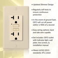 thumbnail image 2 of Faith 20A GFCI Outlet, Slim, GFI Receptacle with Wall Plate, Ivory, 2 of 5