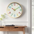 thumbnail image 2 of Unique Bargains Non-Ticking Battery Operated Colorful Analog Wall Clock White, 2 of 6