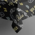 thumbnail image 5 of Black Sunflower Word Pattern Square Tablecloth,Waterproof Square Table Cover,Wipeable Spillproof Washable Table Cover for Home Kitchen Party Decor 52"x52"(132x132cm), 5 of 6