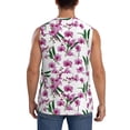 thumbnail image 4 of Kdxio Orchids Flowers for Men's Muscle T-shirt,Sleeveless for Workout Running Athletic Gym Lounge Casual, 4 of 7