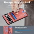 thumbnail image 6 of Nalacover 2-in-1 Magnetic Case for Google Pixel 7 Pro, Back Wallet Case with Detachable Card Holder Ring Holder Stand Phone Cover for Google Pixel 7 Pro, Vintage PU Leather Shockproof Case - Pink, 6 of 10