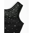 thumbnail image 6 of iiniim Girls Shiny Sleeveless Romper Dancewear Jumpsuit Bell-bottoms Pants Bodysuit 6-16 Black 14, 6 of 7