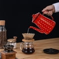 thumbnail image 2 of Pichet à Café en Émail 1,2 L pour Verser du Lait et de l'Eau, Pichet, Théière Barista, Bouilloire pour Cuisinière à Gaz et Cuisinière à Induction A,1 * Bouilloire,Rouge Blanc à Pois, 2 of 9