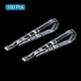 thumbnail image 3 of 100Pack Durable Plastic Alligator Clips, 1.97" Clear U Shape Shirt Clip Clothespins with Teeth, 3 of 6