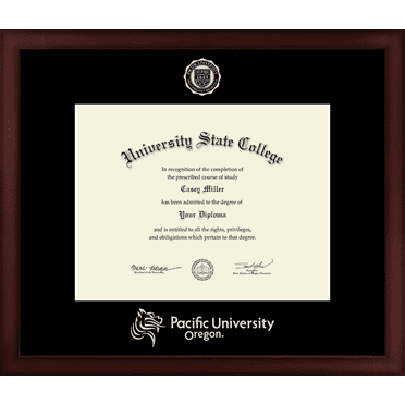 Pacific University Diploma Frame, Document Size 11" x 8.5"