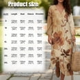 thumbnail image 6 of COEQINE Wrap Dress for Women, Modest Boho Wrap V Neck 3/4 Sleeve Loose Oriental Travel Dress, Year-Round Comfortable Linen-Like Fabric Summer Loungewear, Size M, Vintage Brown Floral, 6 of 6