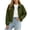 Army Green1, variant on Ovzne Women's Zip Up Cropped Cardigan Lapel Collar Long Sleeve Jacket Drop Shoulder Ribbed Hem Casual Coat,Light Blue Jackets for Women