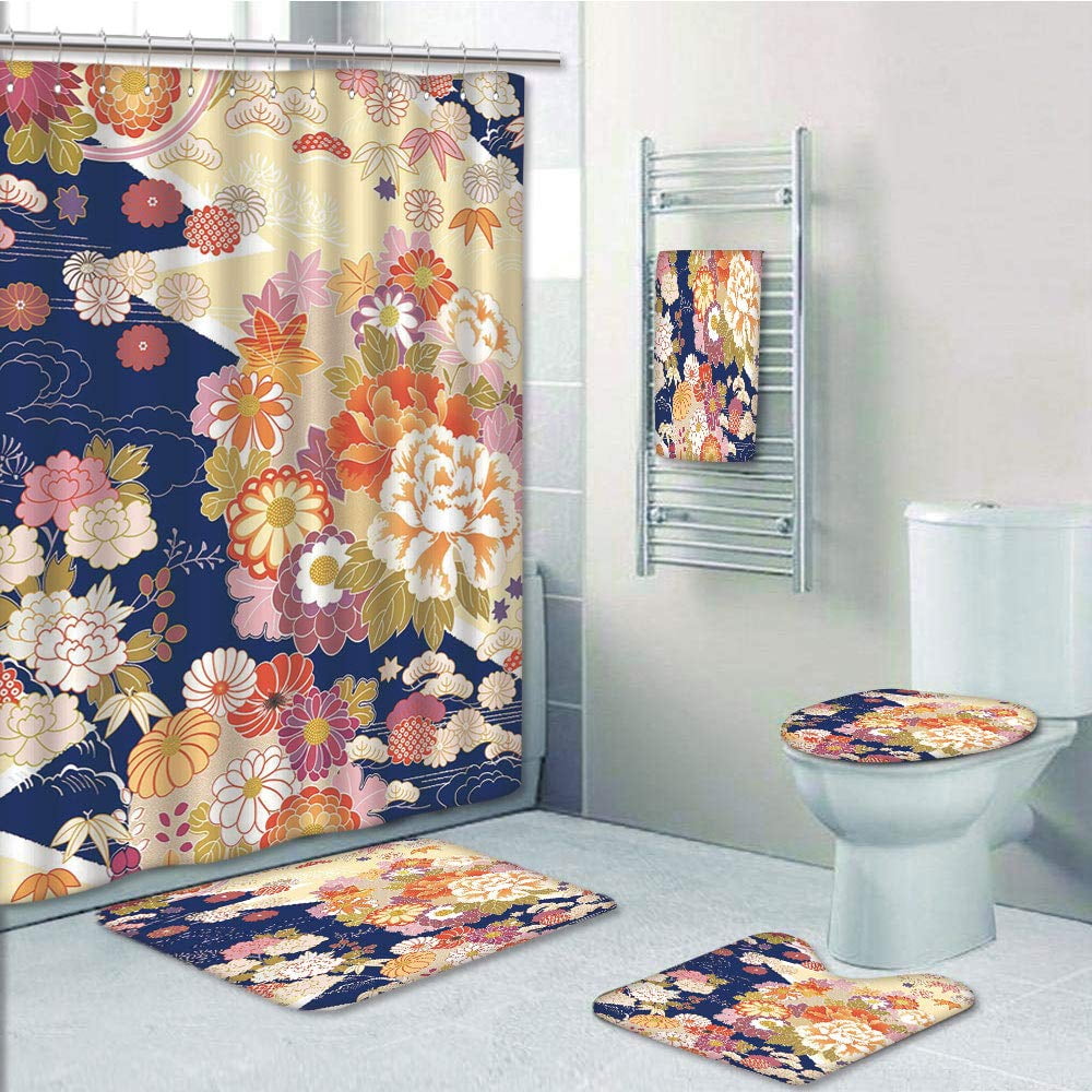 PRTAU Japanese Traditional Kimono Motifs Composition Asian Ethnic ...