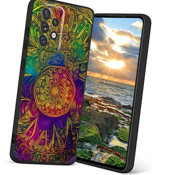 Colorful-Mandala-47 Phone Case, Degined for Samsung Galaxy A72 5G Case Men Women, Flexible Silicone Shockproof Case for Samsung Galaxy A72 5G
