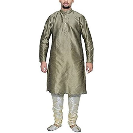 

Royal Men s Silk Blend Kurta & Churidaar Set Beige