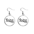 thumbnail image 1 of Me haces feliz quote Style Pendientes pendientes de plata colgantes joyas señora Unbranded M, 1 of 3